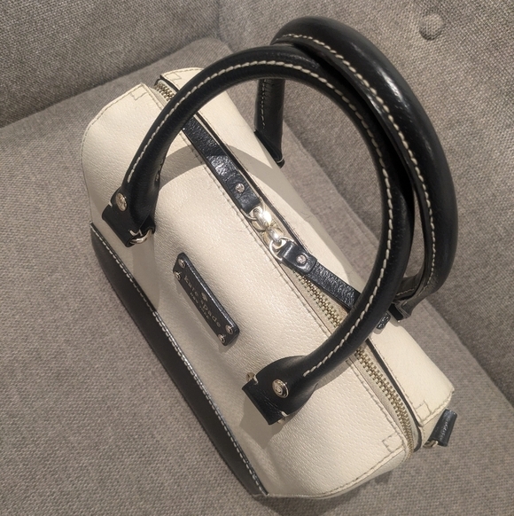 Kate Spade Wellesley Satchel Handbag Boiling bag bicolor black/cream - Picture 10 of 11